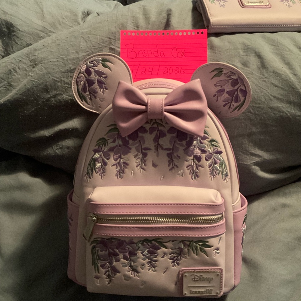 Loungefly Disney Purple Floral Mini Backpack